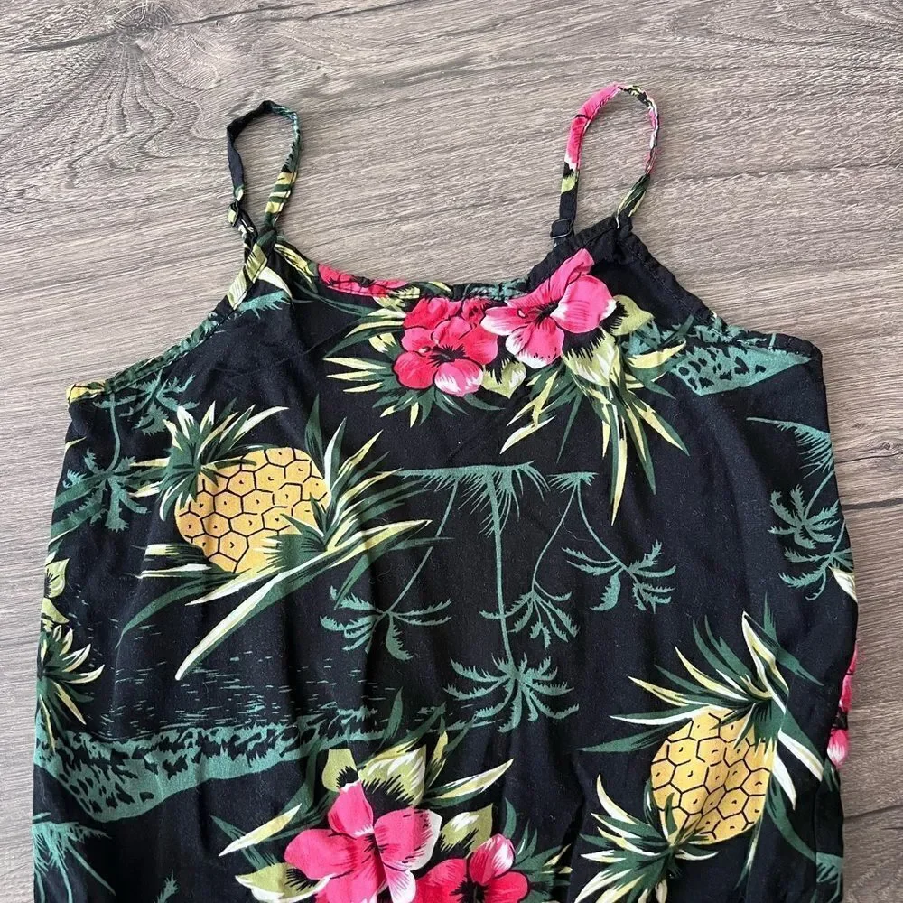 Appaman Kids Girls Black Sleeveless Floral Drawstring Novia Romper Size 10